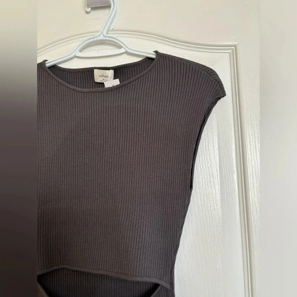 WILFRED Cut-Out Mini Dress (Brown/Grey) - Picture 6 of 8